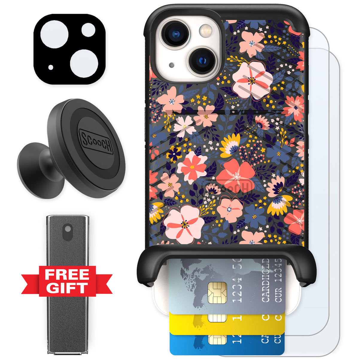Scooch Wingmate Wildflowers for iPhone 13 — Defender Bundle