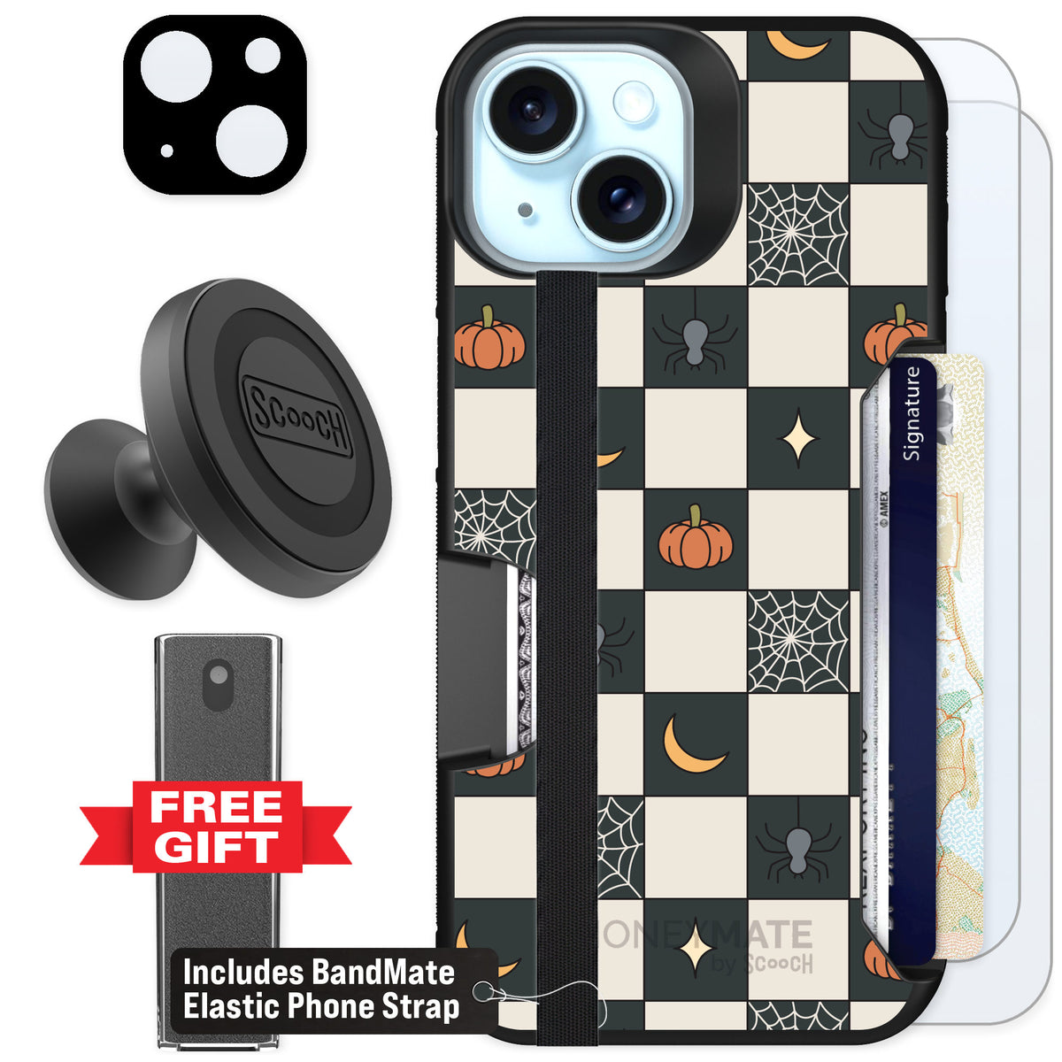 Scooch Moneymate Spooky Squares for iPhone 14 β Defender Bundle