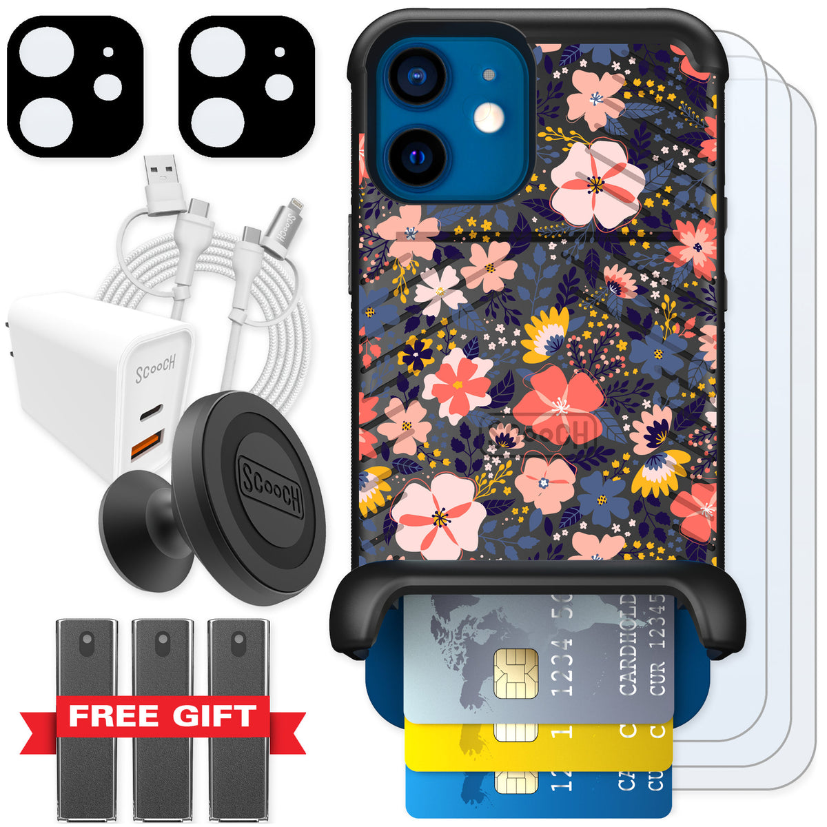 Scooch Wingmate Wildflowers for iPhone 12 — Ultimate Bundle