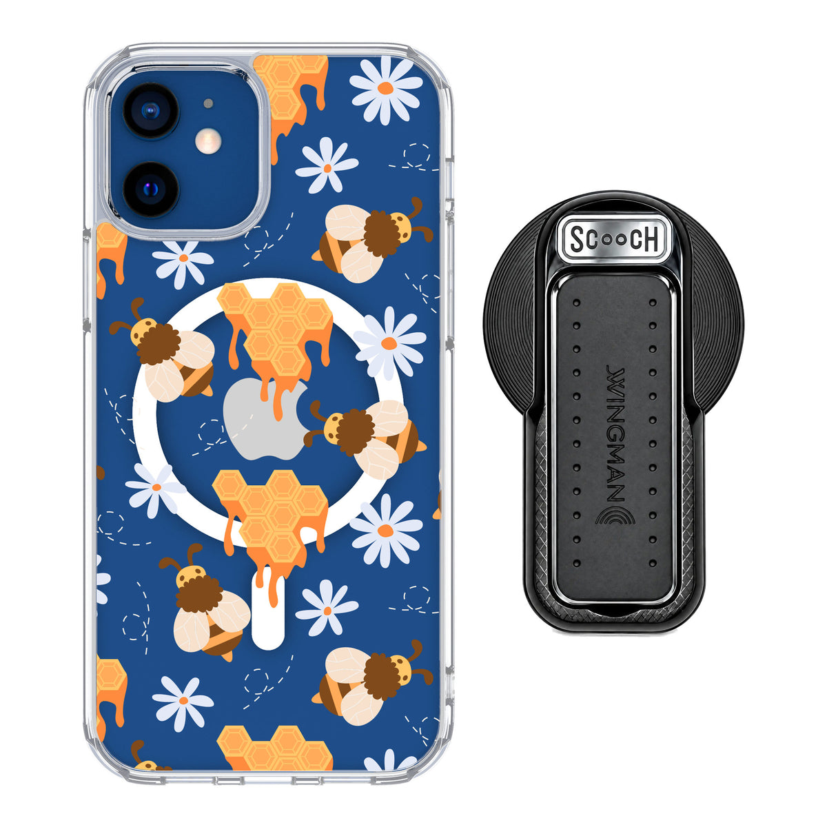 Scooch MagCase Honey Bees for iPhone 12 — MagSafe Wingback Bundle - Black
