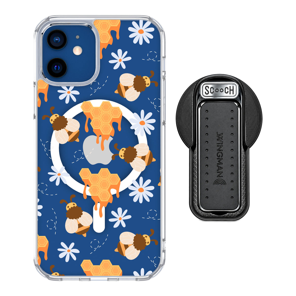 Scooch MagCase Honey Bees for iPhone 12 Pro — MagSafe Wingback Bundle - Black