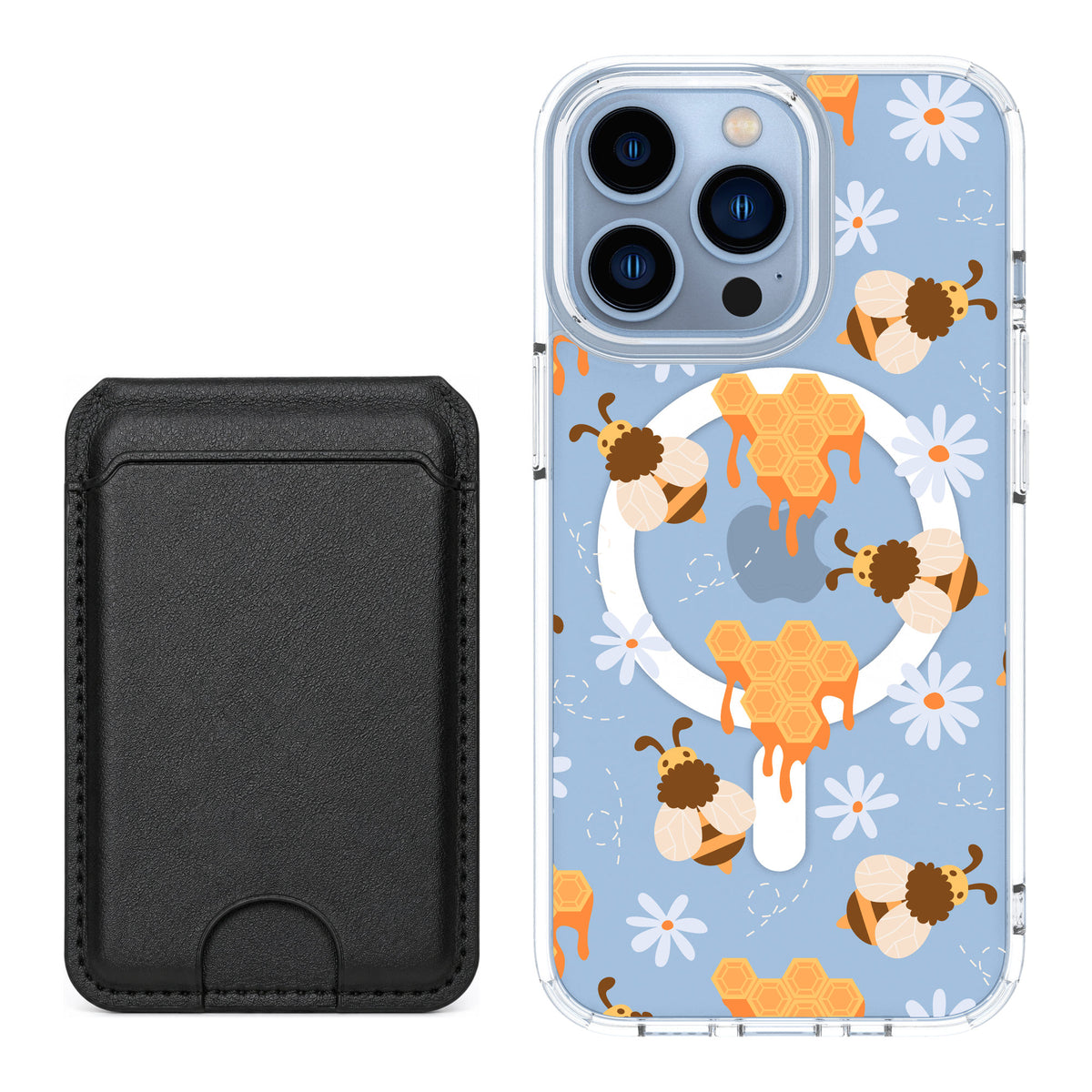 Scooch MagCase Honey Bees for iPhone 13 Pro — Black MagWallet Bundle