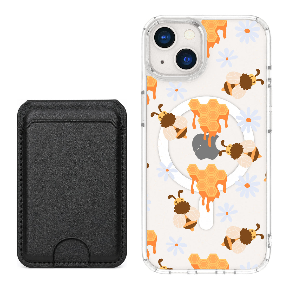 Scooch MagCase Honey Bees for iPhone 13 — Black MagWallet Bundle