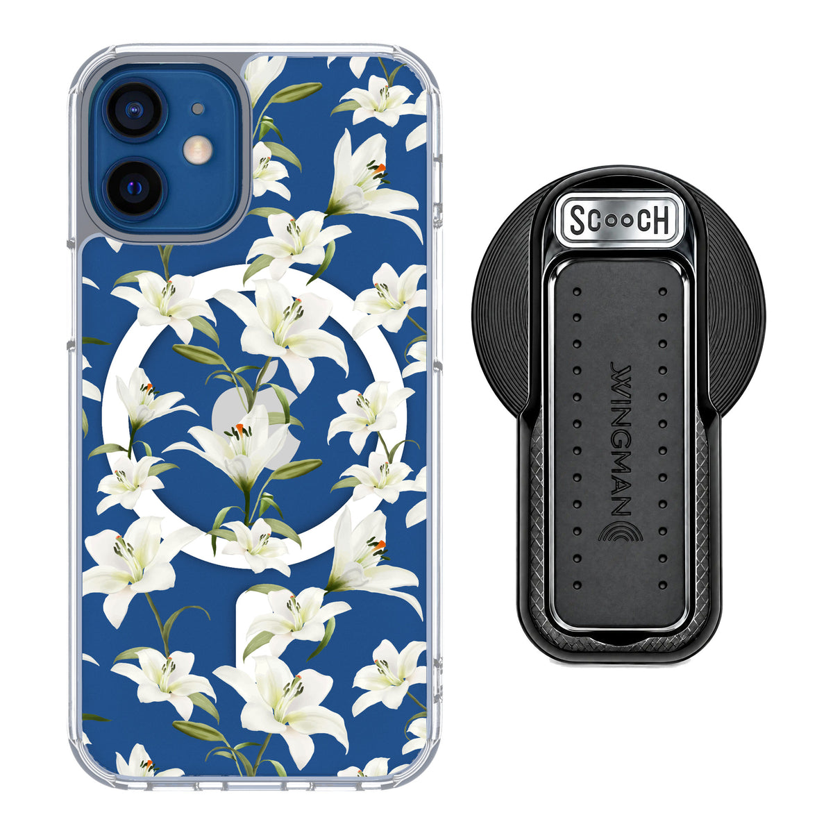 Scooch MagCase Lilies for iPhone 12 mini — MagSafe Wingback Bundle - Black
