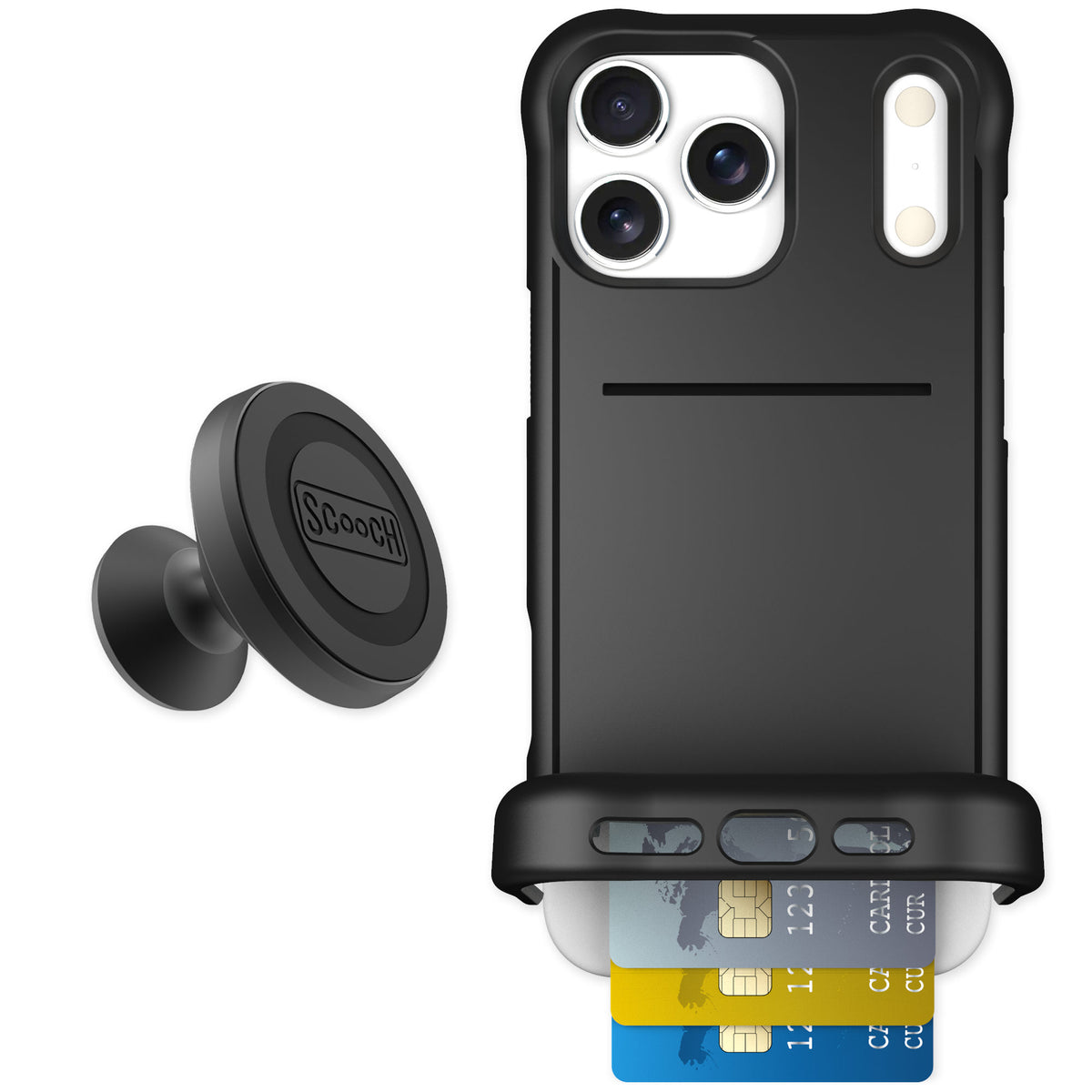 Scooch Wingmate Black for iPhone 17 Pro Max — Starter Bundle