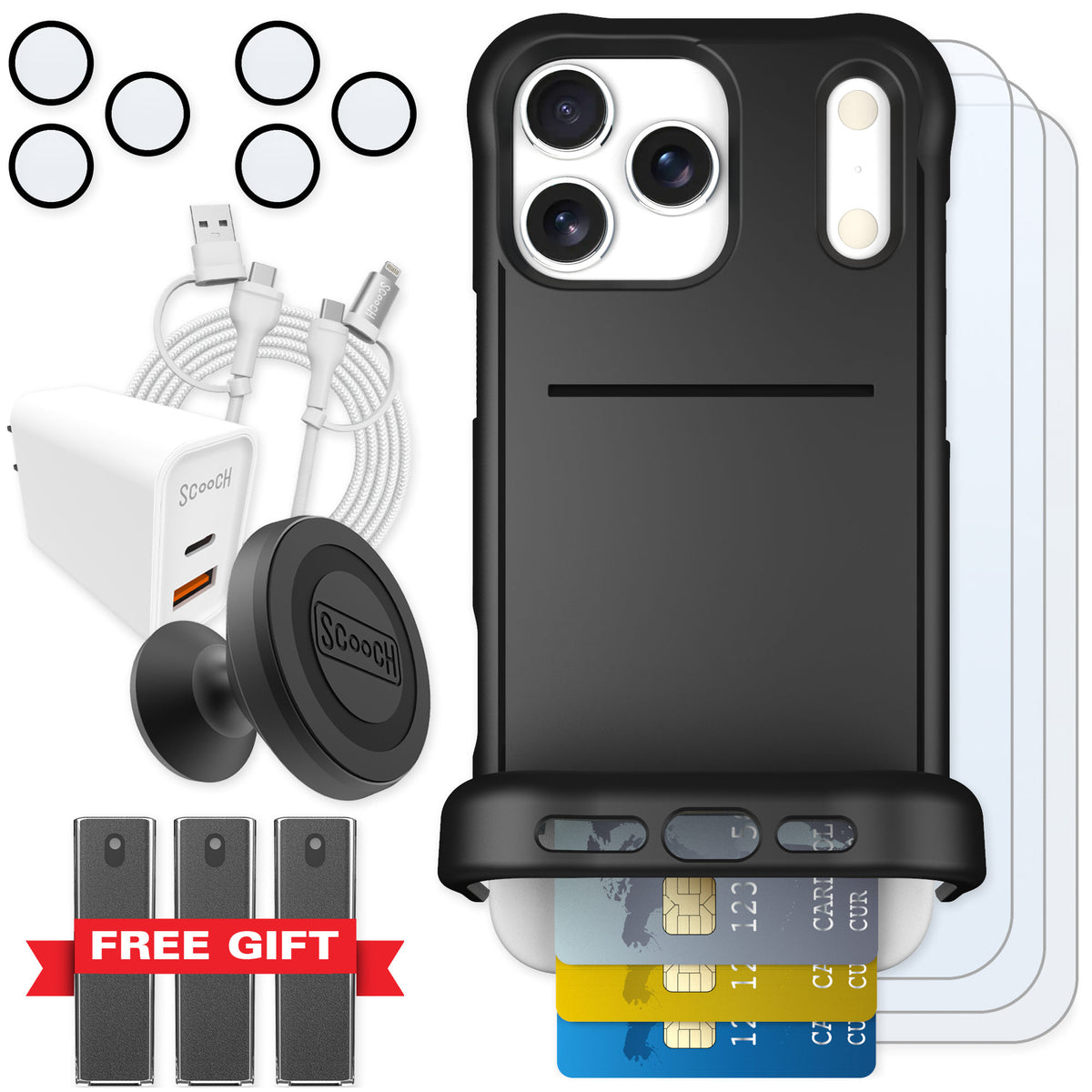 Scooch Wingmate Black for iPhone 17 Pro Max — Ultimate Bundle