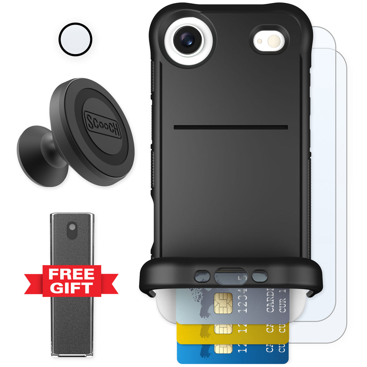 Scooch Wingmate Black for iPhone Air — Defender Bundle