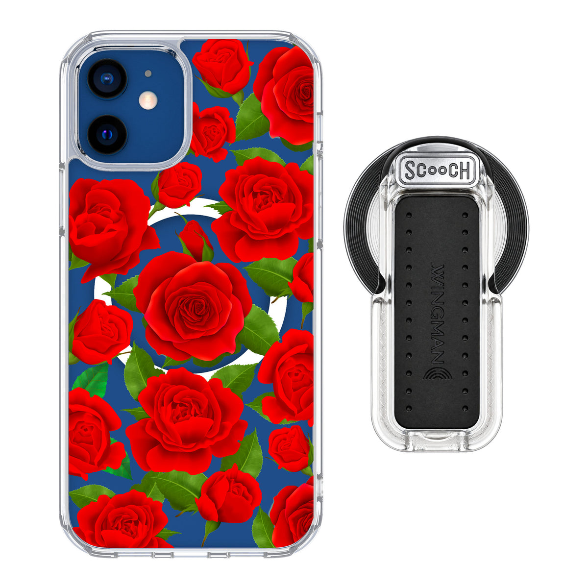 Scooch MagCase Rose Garden for iPhone 12 — MagSafe Wingback Bundle - Clear