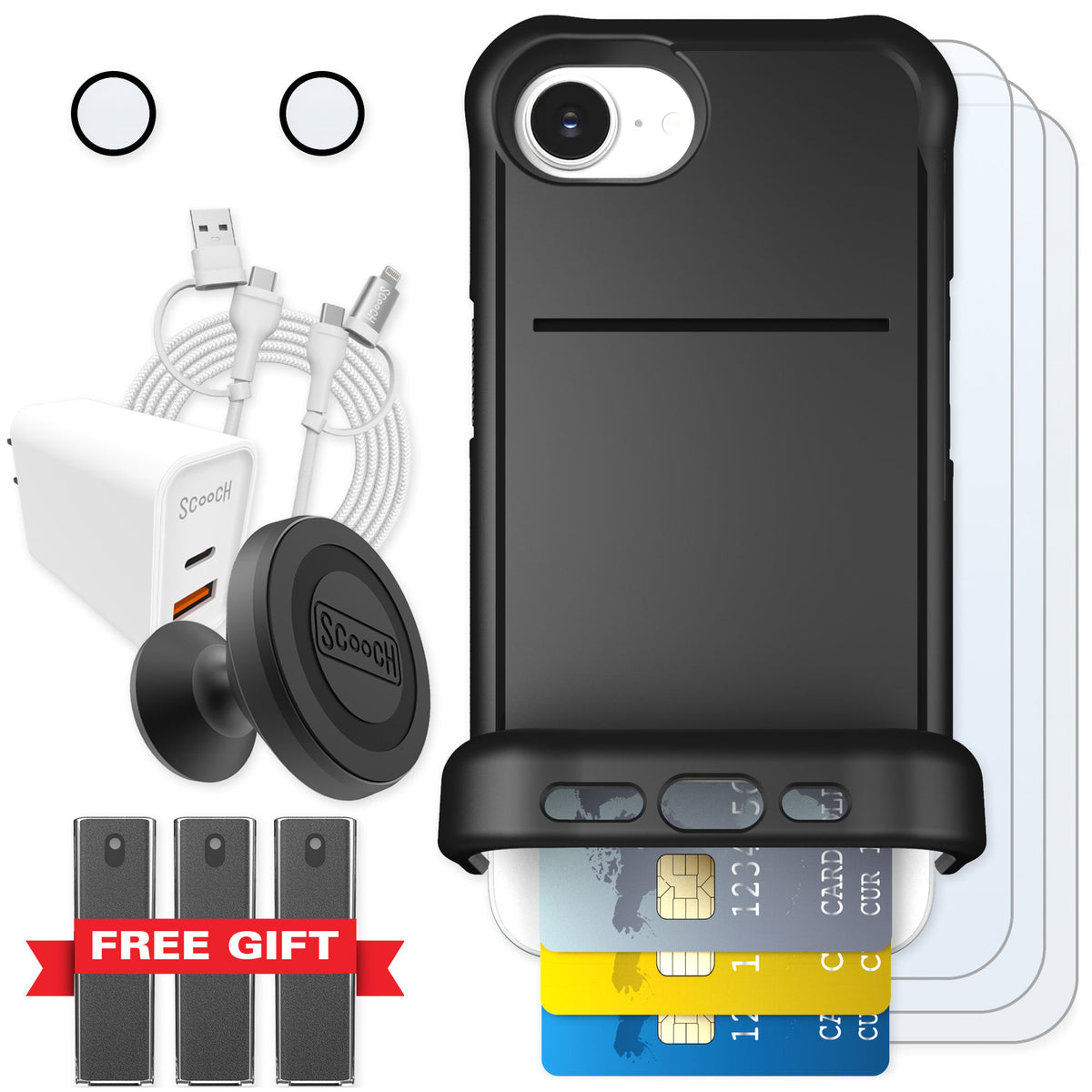 Scooch Wingmate Black for iPhone 17e — Ultimate Bundle