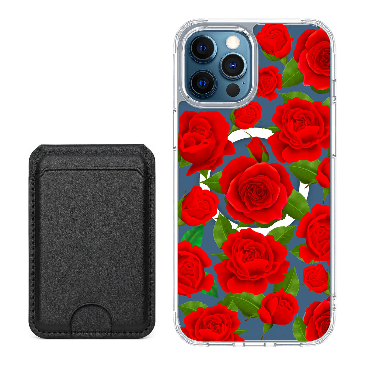 Scooch MagCase Rose Garden for iPhone 12 Pro Max — Black MagWallet Bundle