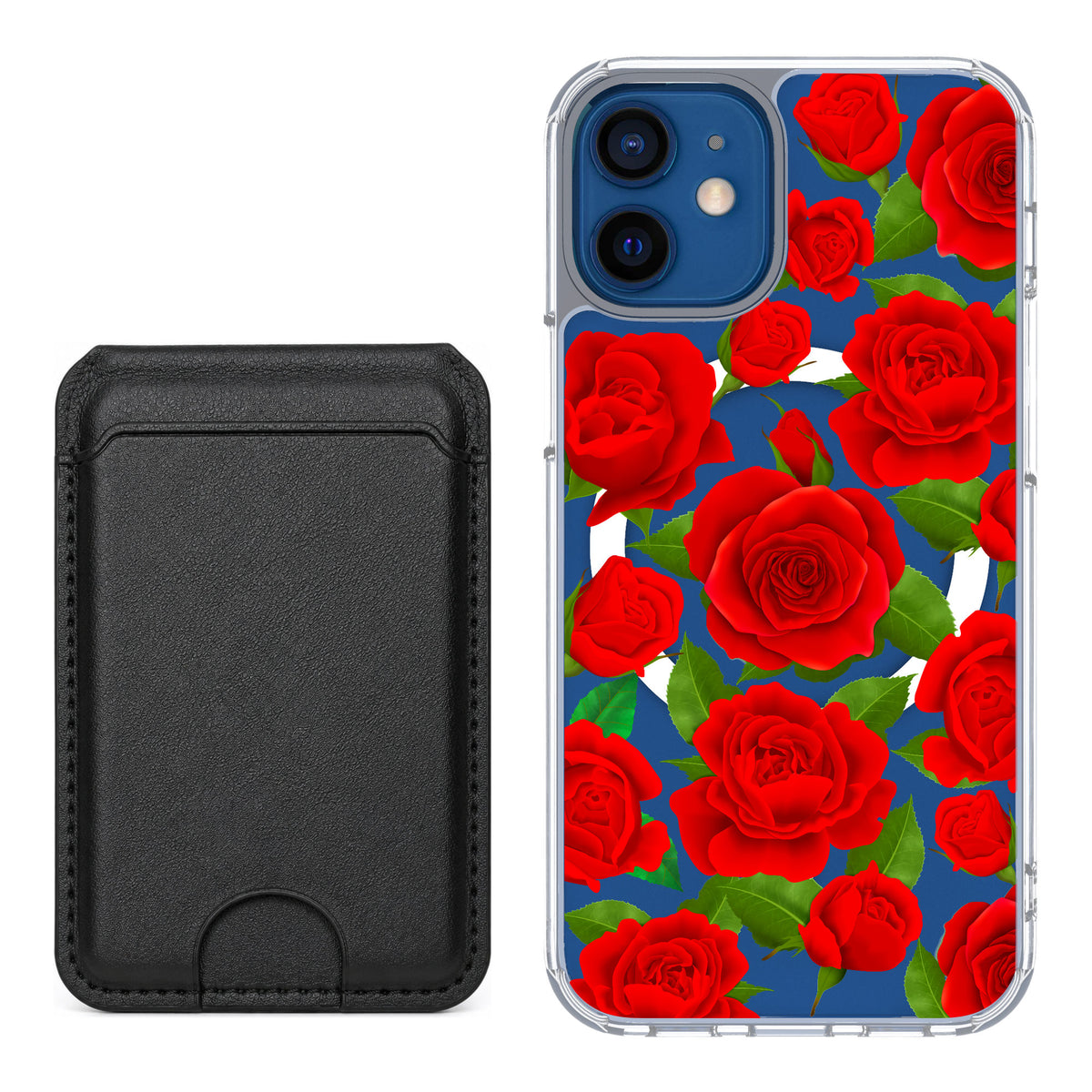 Scooch MagCase Rose Garden for iPhone 12 mini — Black MagWallet Bundle