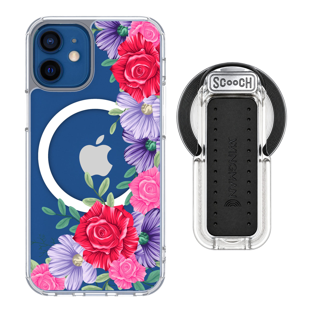 Scooch MagCase Spring Blossom for iPhone 12 mini — MagSafe Wingback Bundle - Clear