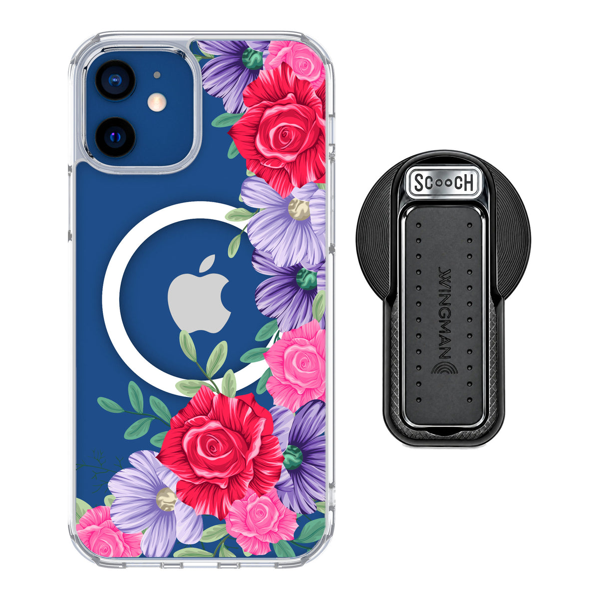 Scooch MagCase Spring Blossom for iPhone 12 Pro — MagSafe Wingback Bundle - Black