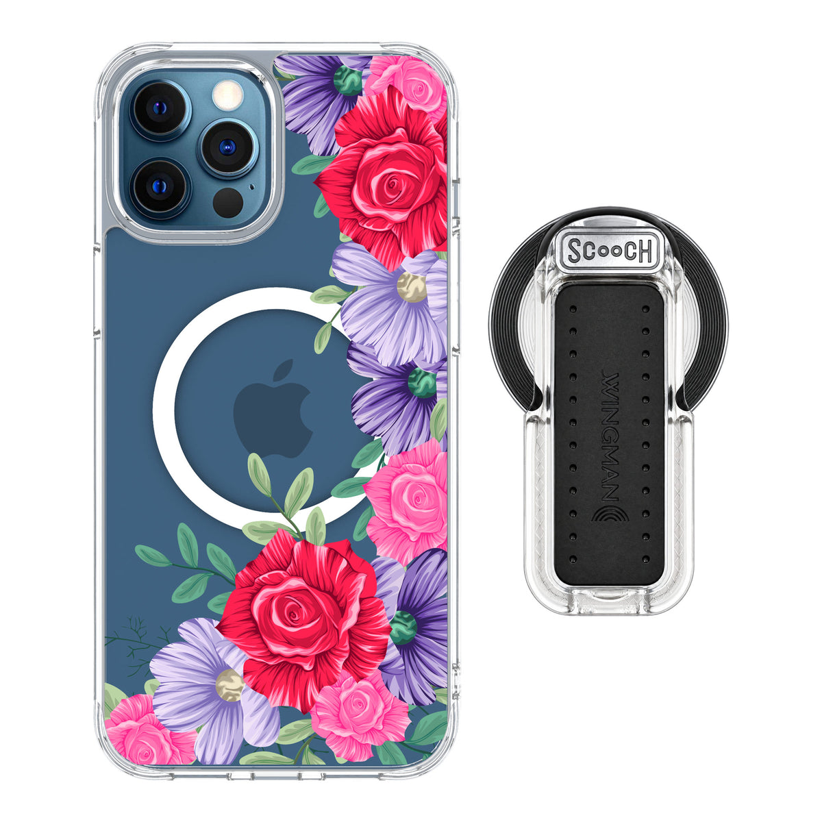 Scooch MagCase Spring Blossom for iPhone 12 Pro Max — MagSafe Wingback Bundle - Clear