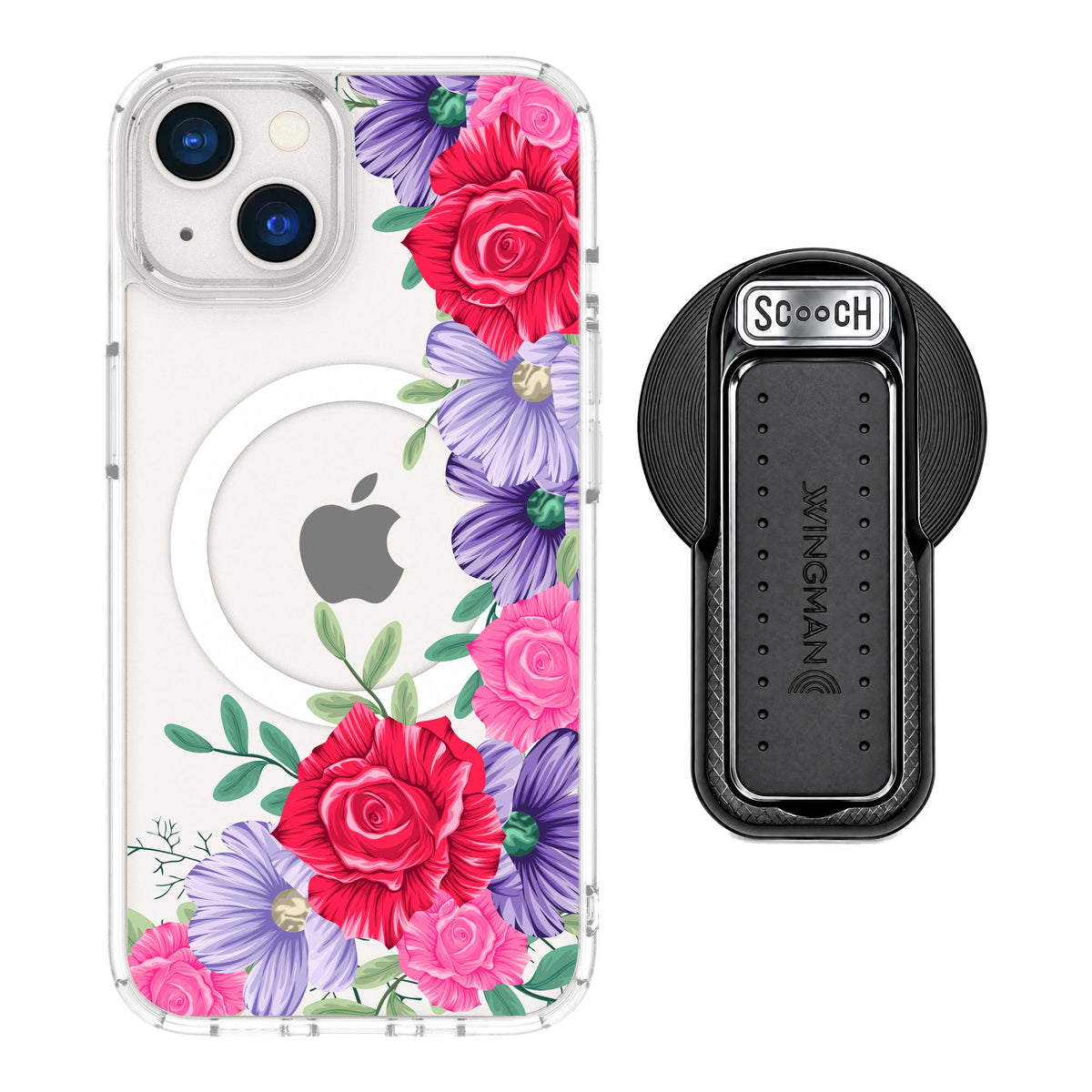 Scooch MagCase Spring Blossom for iPhone 13 — MagSafe Wingback Bundle - Black
