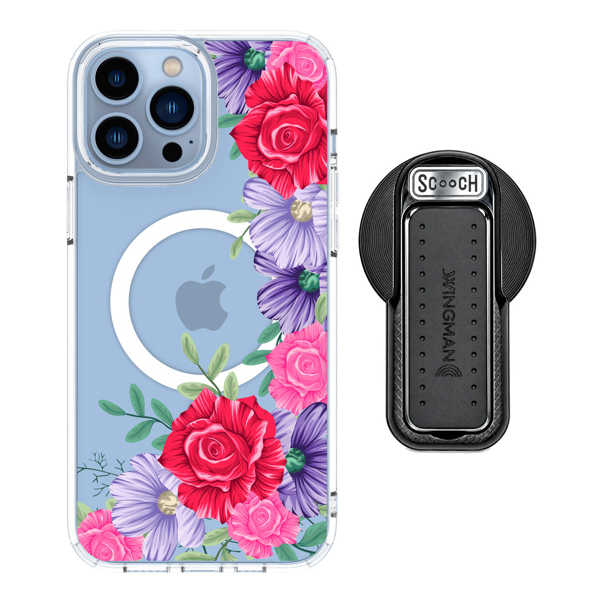 Scooch MagCase Spring Blossom for iPhone 13 Pro Max — MagSafe Wingback Bundle - Black