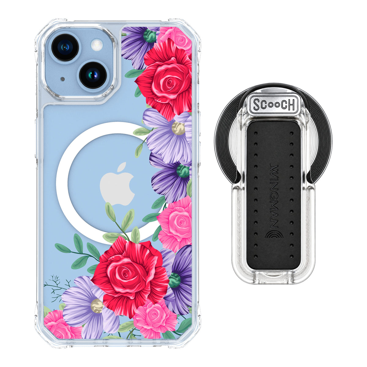 Scooch MagCase Spring Blossom for iPhone 14 — MagSafe Wingback Bundle - Clear