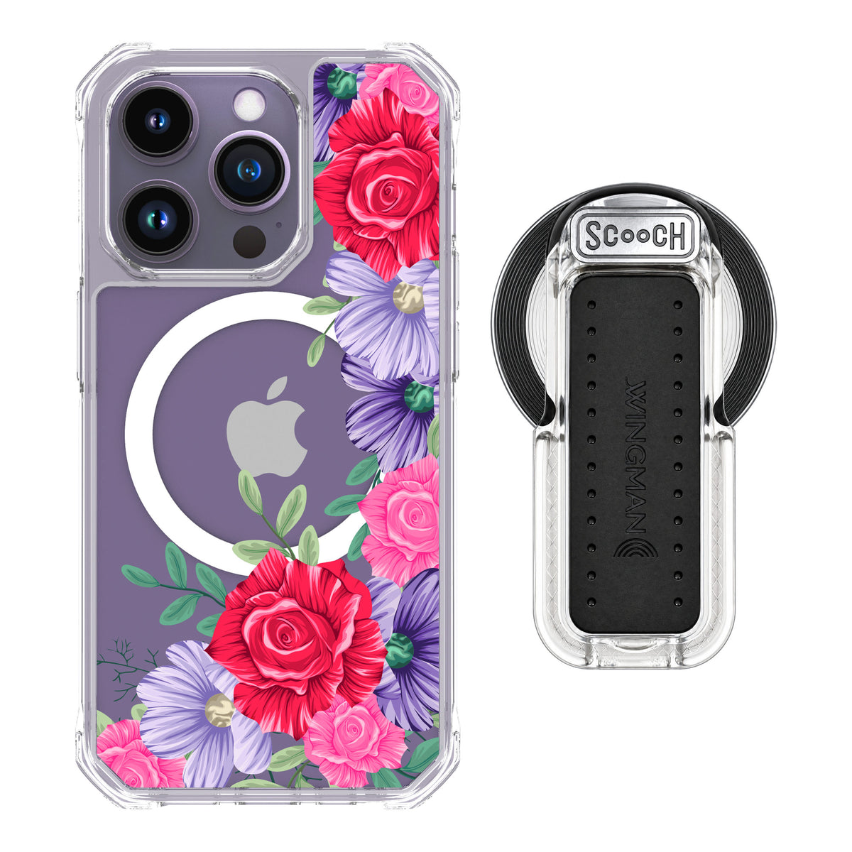 Scooch MagCase Spring Blossom for iPhone 14 Pro — MagSafe Wingback Bundle - Clear