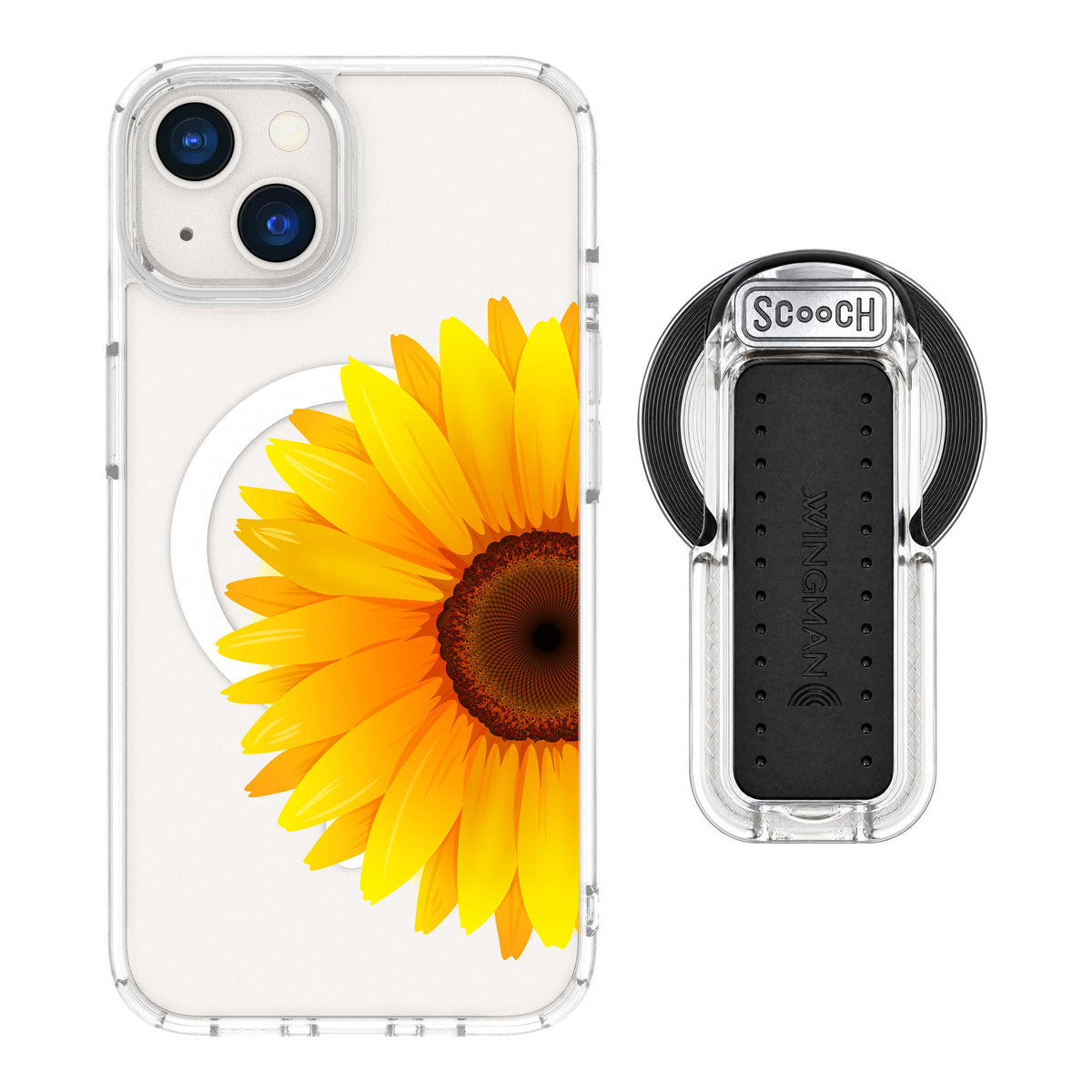 Scooch MagCase Sunflower for iPhone 13 — MagSafe Wingback Bundle - Clear