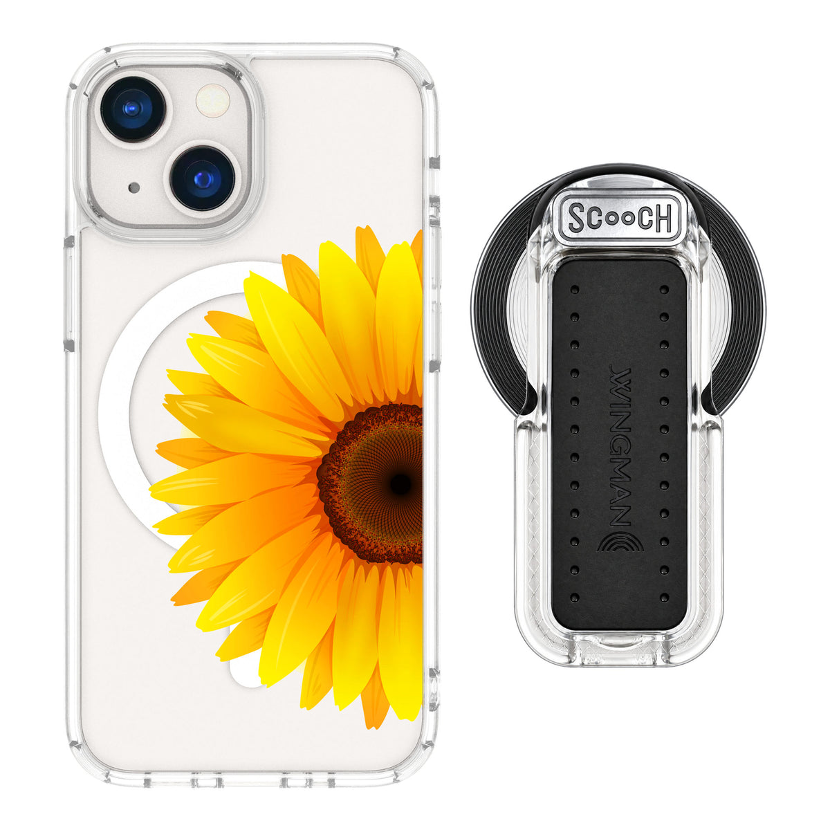 Scooch MagCase Sunflower for iPhone 13 mini — MagSafe Wingback Bundle - Clear