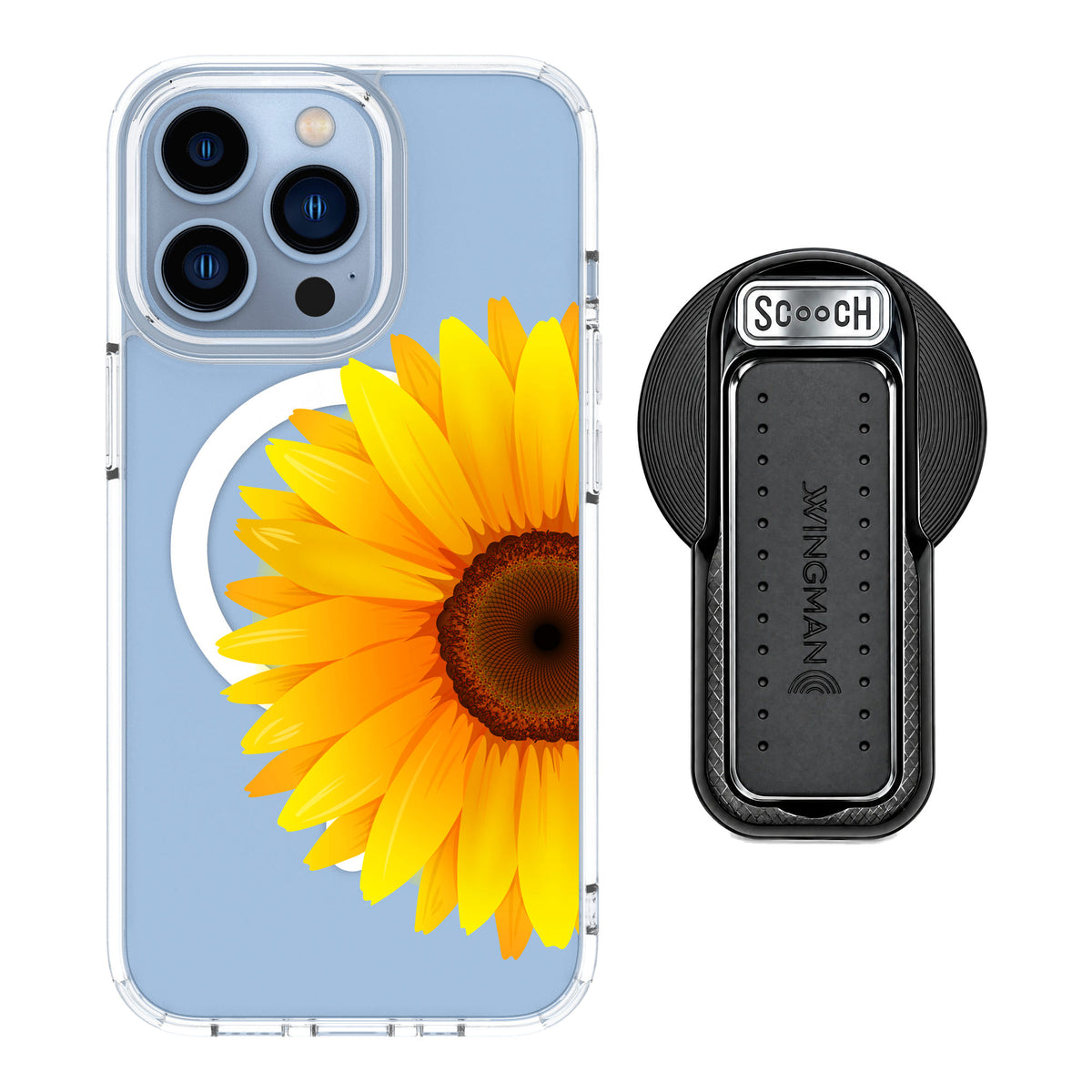 Scooch MagCase Sunflower for iPhone 13 Pro — MagSafe Wingback Bundle - Black