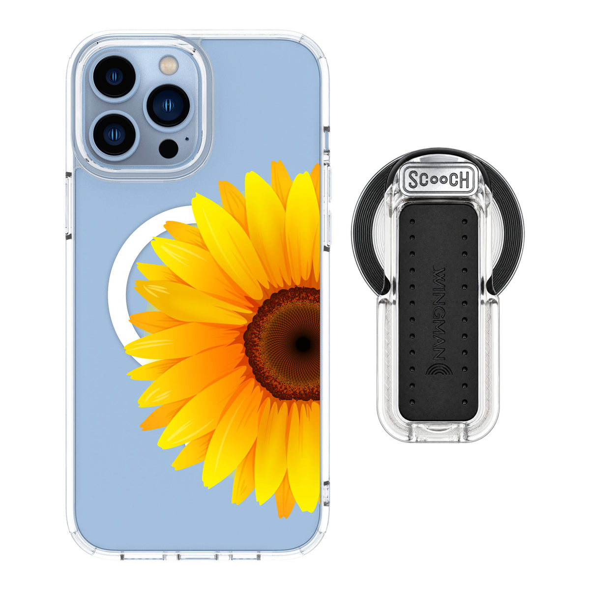 Scooch MagCase Sunflower for iPhone 13 Pro Max — MagSafe Wingback Bundle - Clear
