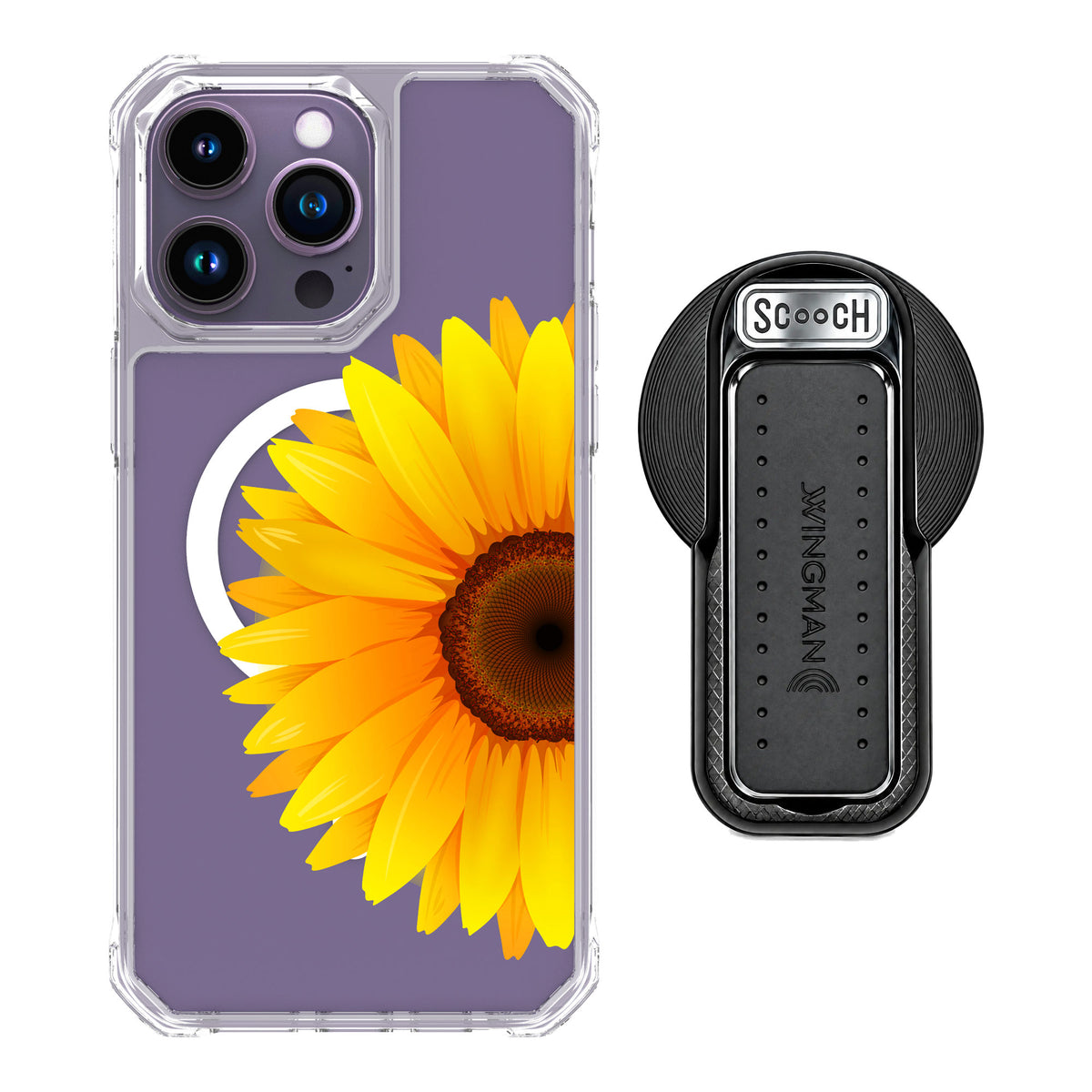 Scooch MagCase Sunflower for iPhone 14 Pro Max — MagSafe Wingback Bundle - Black