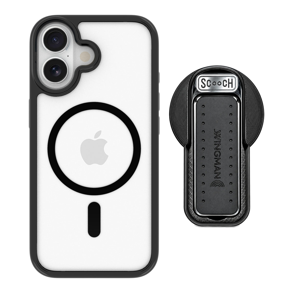Scooch MagCase Tuxedo Clear for iPhone 17 — MagSafe Wingback Bundle - Black
