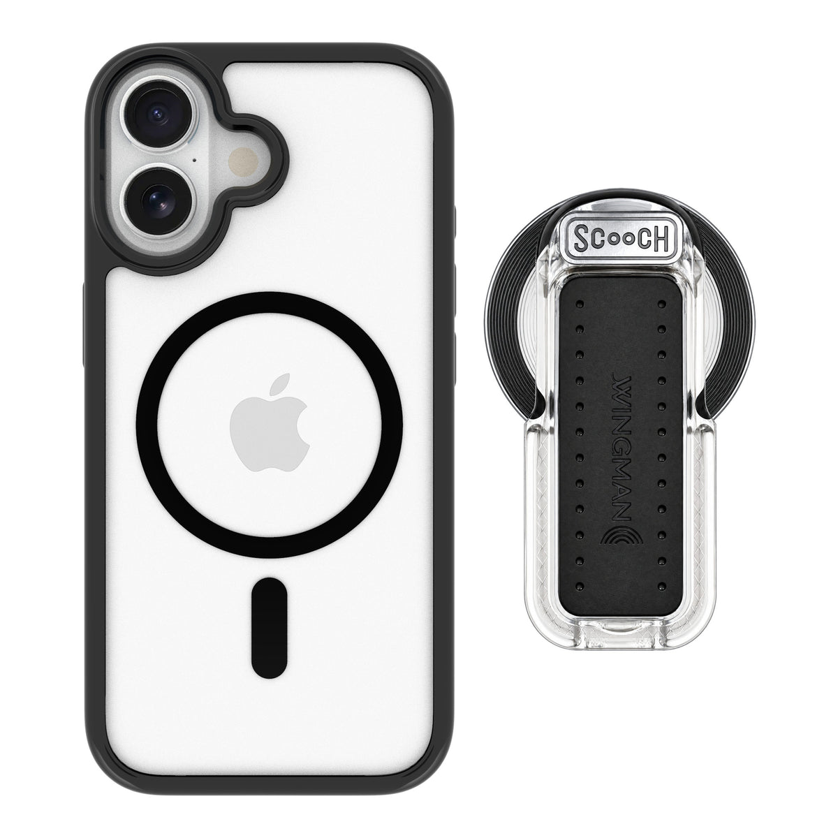 Scooch MagCase Tuxedo Clear for iPhone 17 — MagSafe Wingback Bundle - Clear