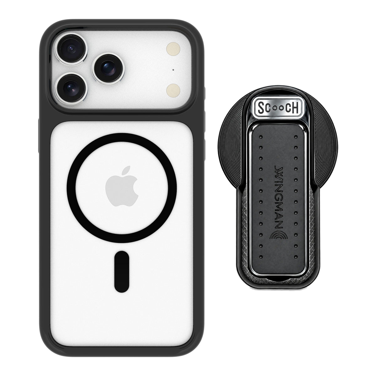 Scooch MagCase Tuxedo Clear for iPhone 17 Pro Max — MagSafe Wingback Bundle - Black