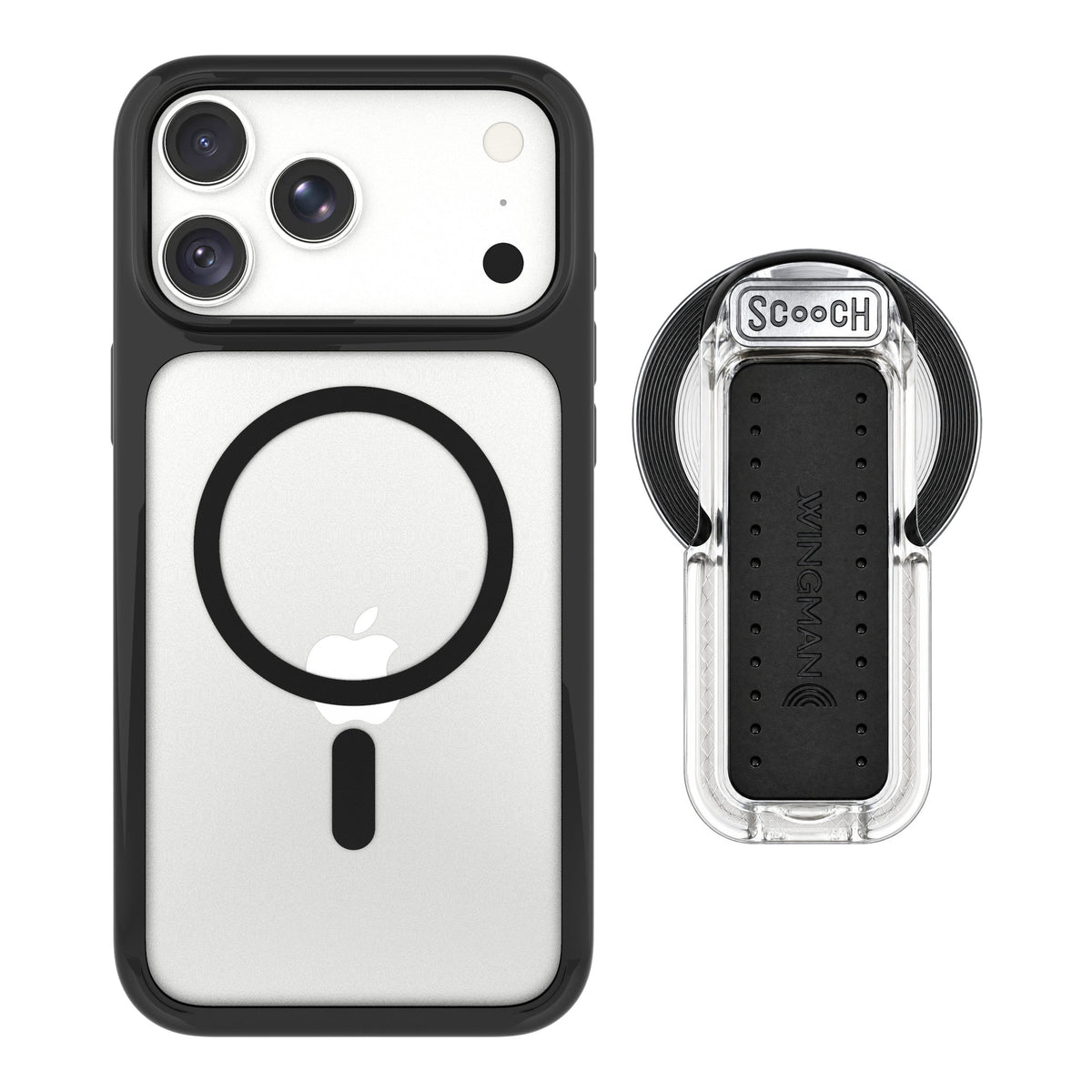 Scooch MagCase Tuxedo Clear for iPhone 18 Pro Max — MagSafe Wingback Bundle - Clear