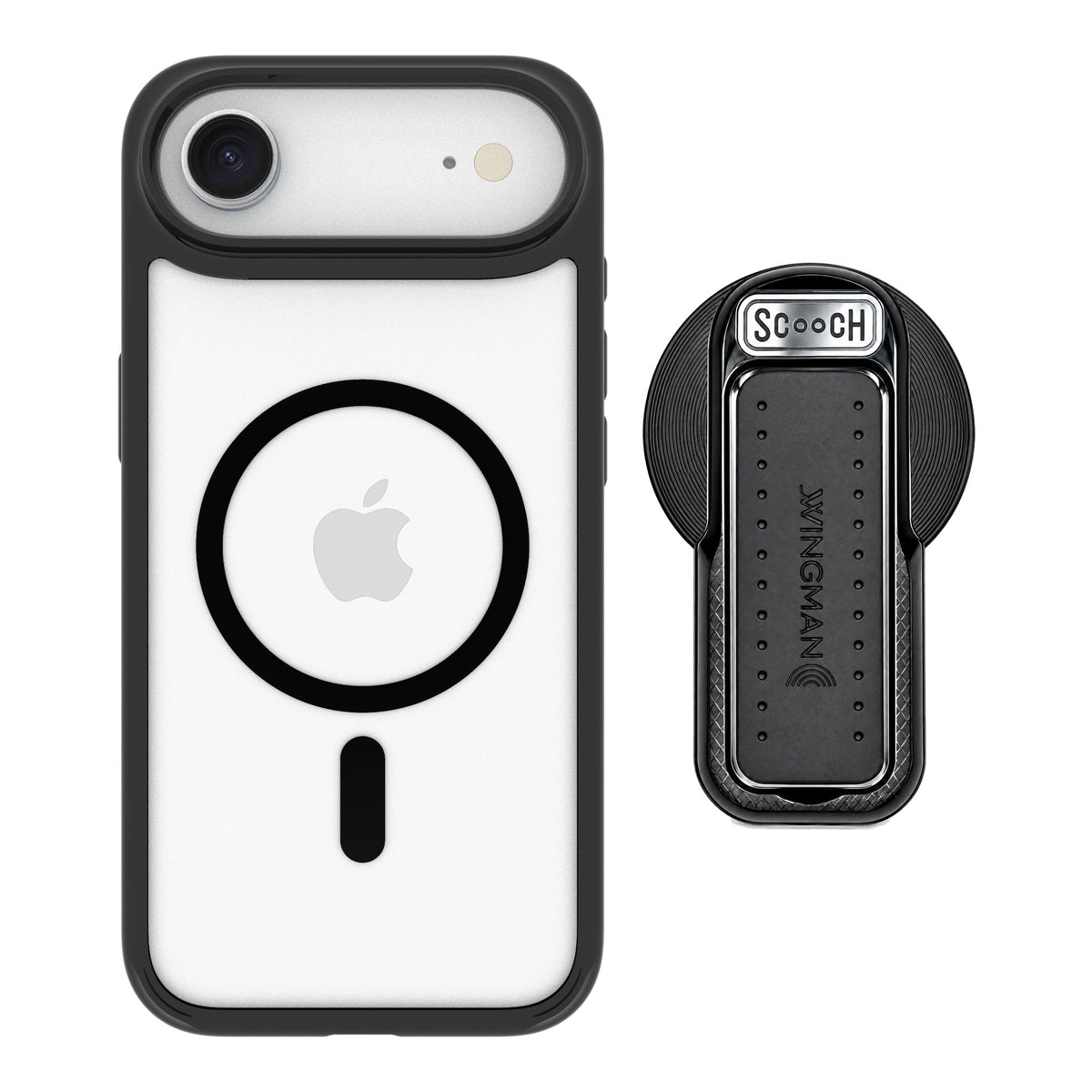 Scooch MagCase Tuxedo Clear for iPhone Air — MagSafe Wingback Bundle - Black