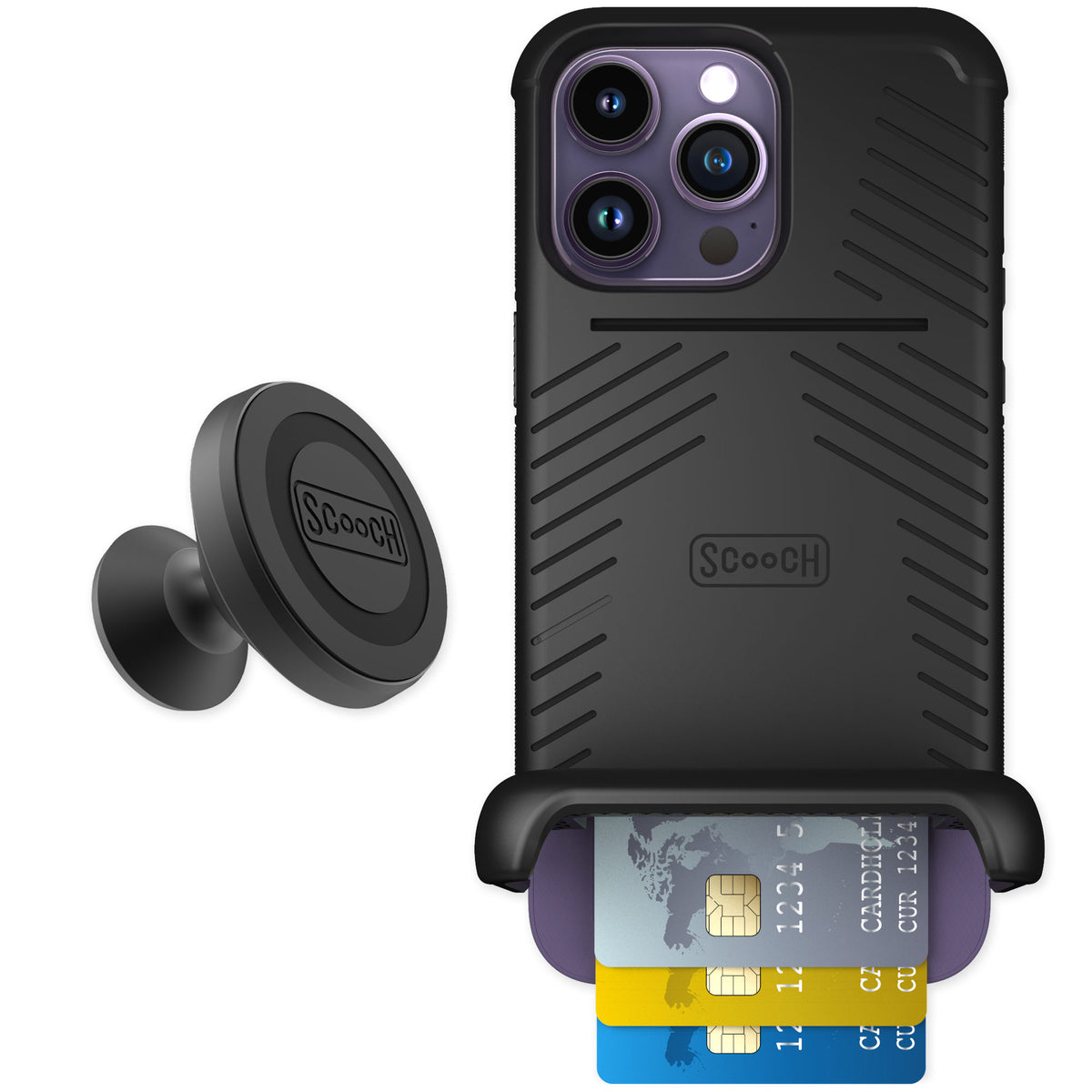 Scooch Wingmate Black for iPhone 14 Pro Max — Starter Bundle