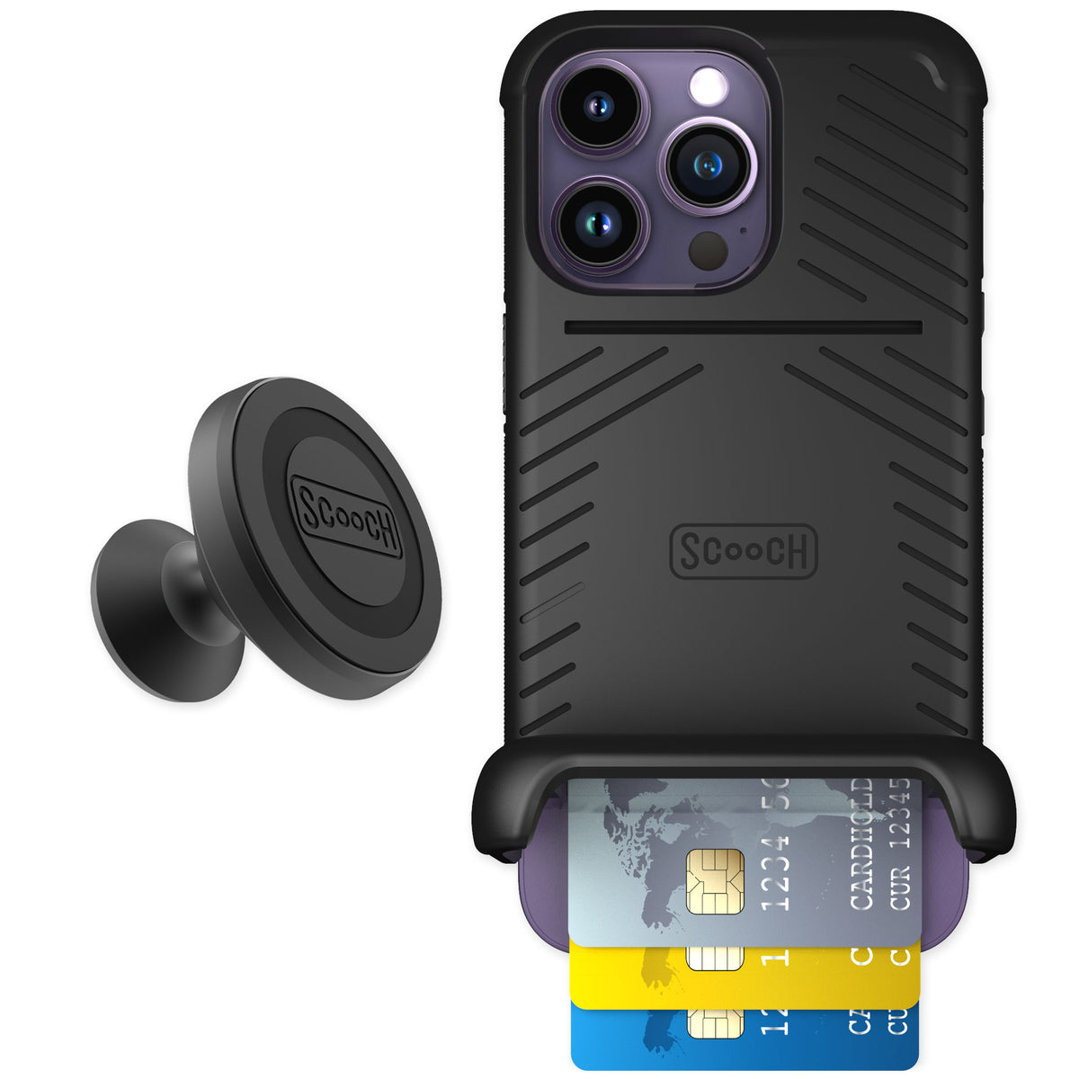 Scooch Wingmate Black for iPhone 14 Pro — Starter Bundle