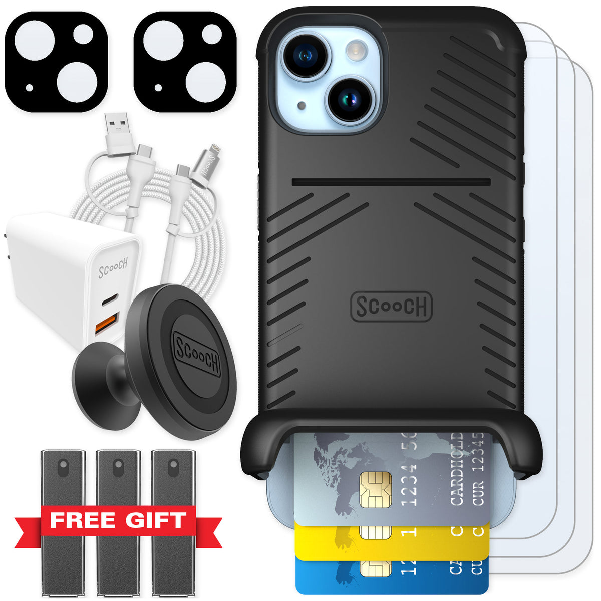 Scooch Wingmate Black for iPhone 14 — Ultimate Bundle