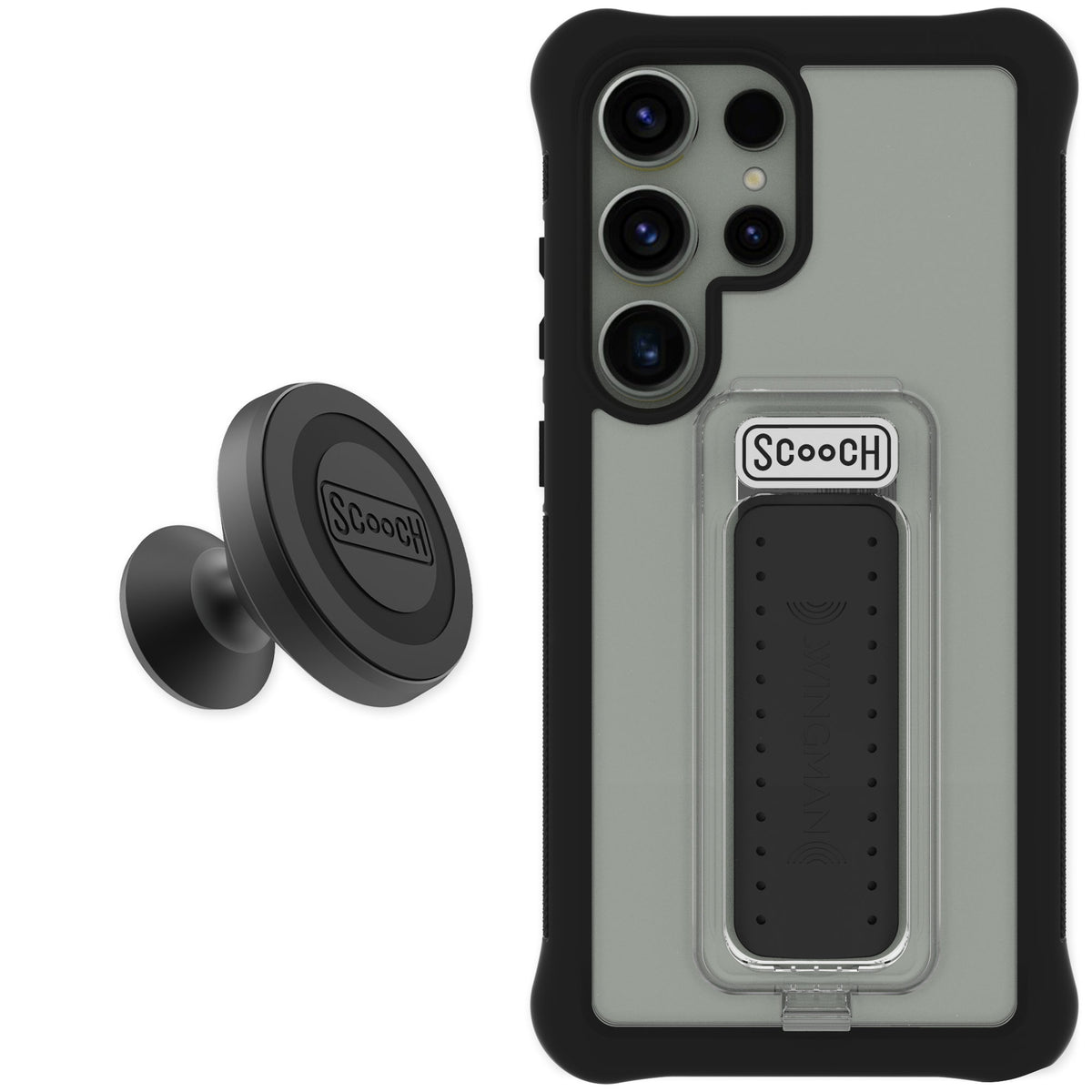 Scooch Wingman Tuxedo Clear for Galaxy S25 Ultra — Starter Bundle