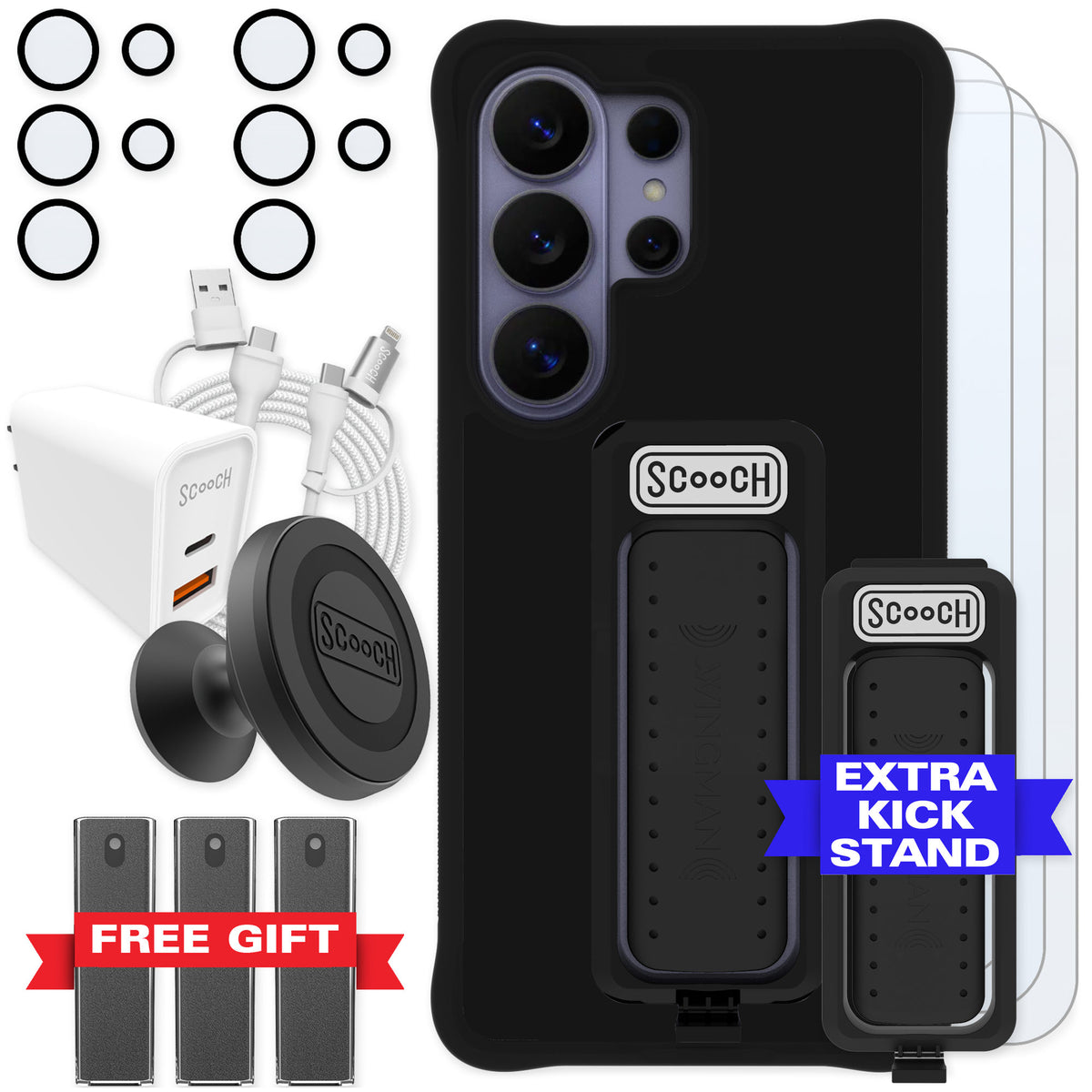 Scooch Wingman Black for Galaxy S26 Ultra — Ultimate Bundle