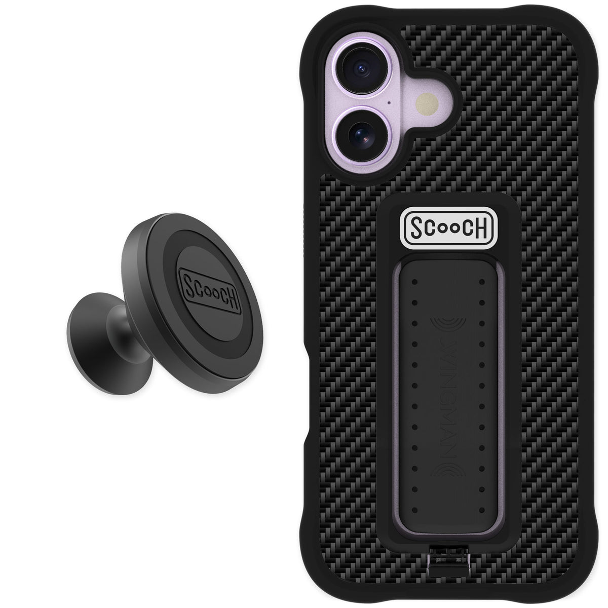 Scooch Wingman Carbon Fiber for iPhone 17 — Starter Bundle