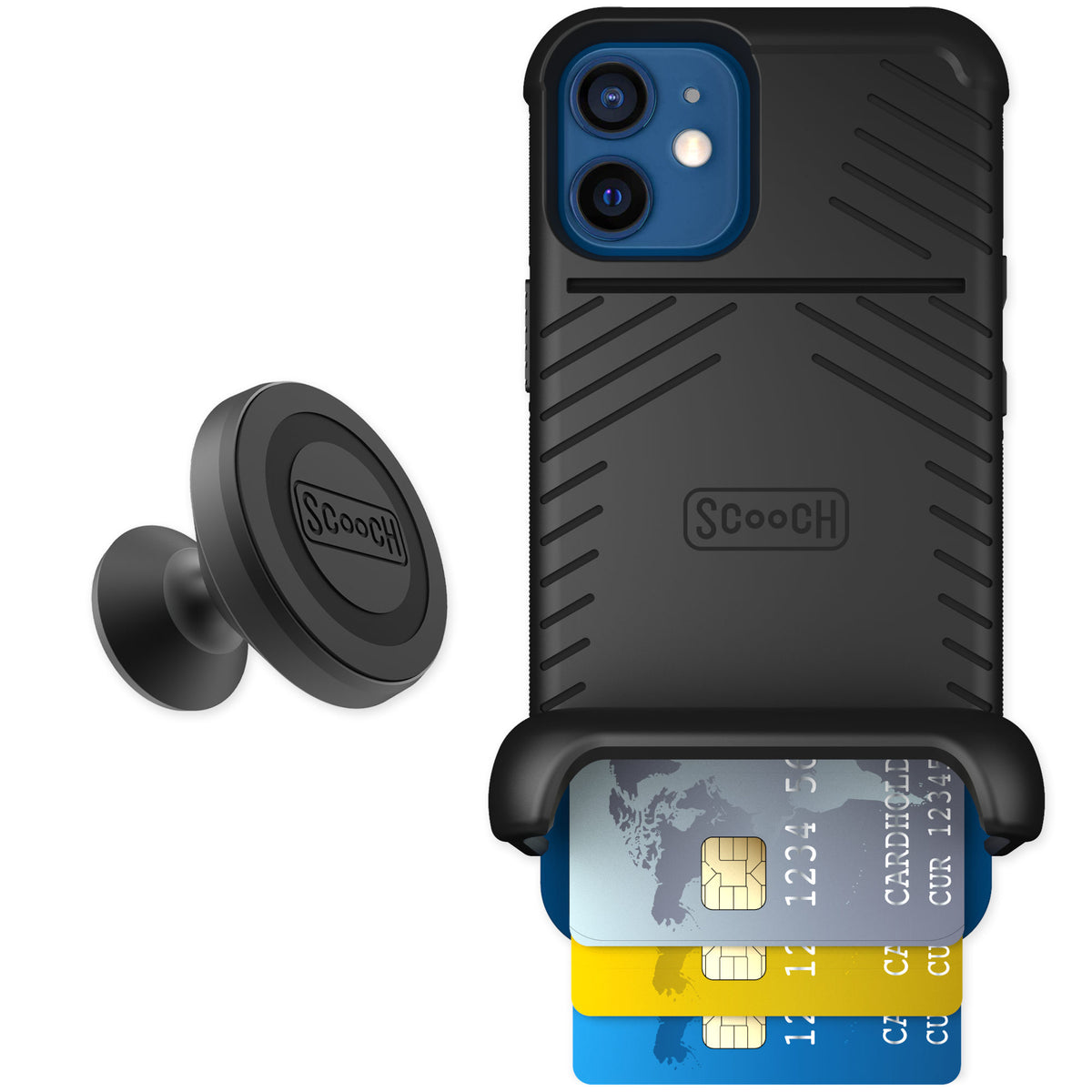 Scooch Wingmate Black for iPhone 12 mini — Starter Bundle