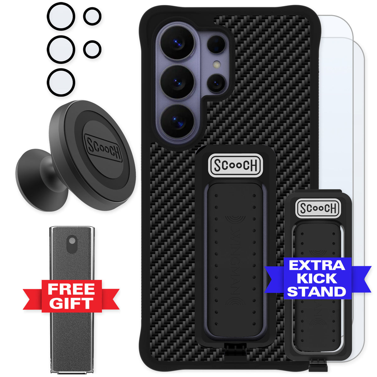 Scooch Wingman Carbon Fiber for Galaxy S26 Ultra — Defender Bundle