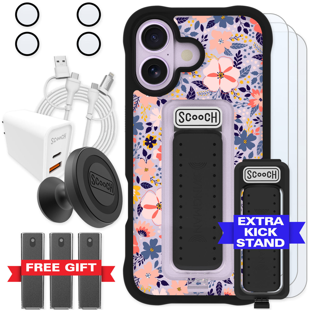 Scooch Wingman Wildflowers for iPhone 17 — Ultimate Bundle
