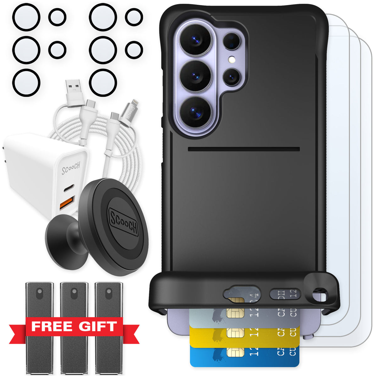 Scooch Wingmate Black for Galaxy S26 Ultra — Ultimate Bundle