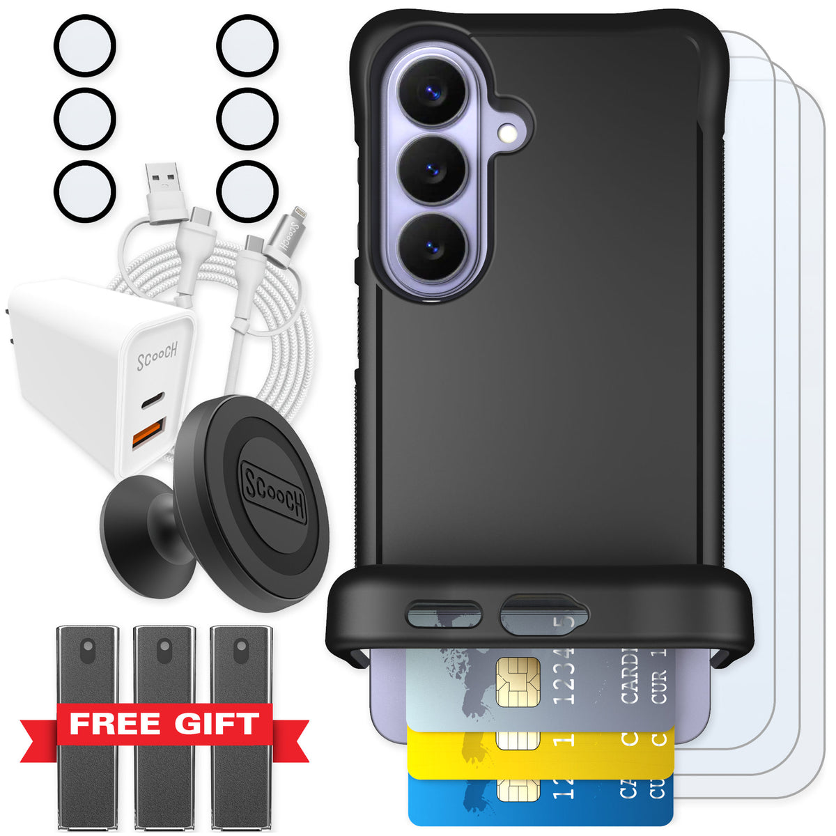 Scooch Wingmate Black for Galaxy S26 — Ultimate Bundle