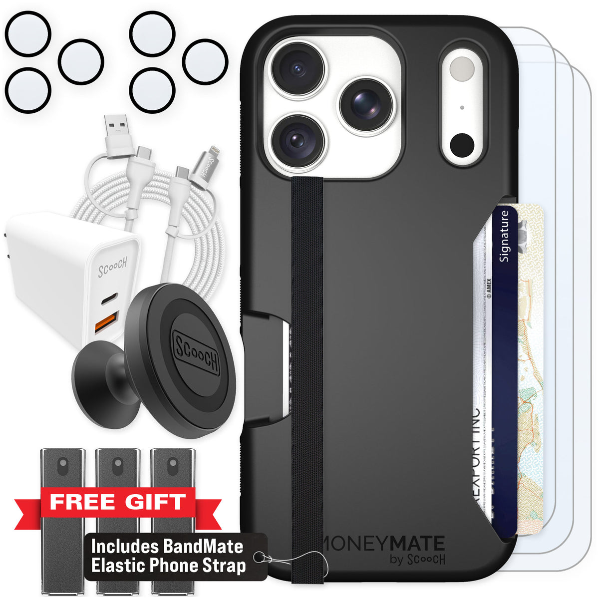 Scooch Moneymate Black for iPhone 18 Pro — Ultimate Bundle