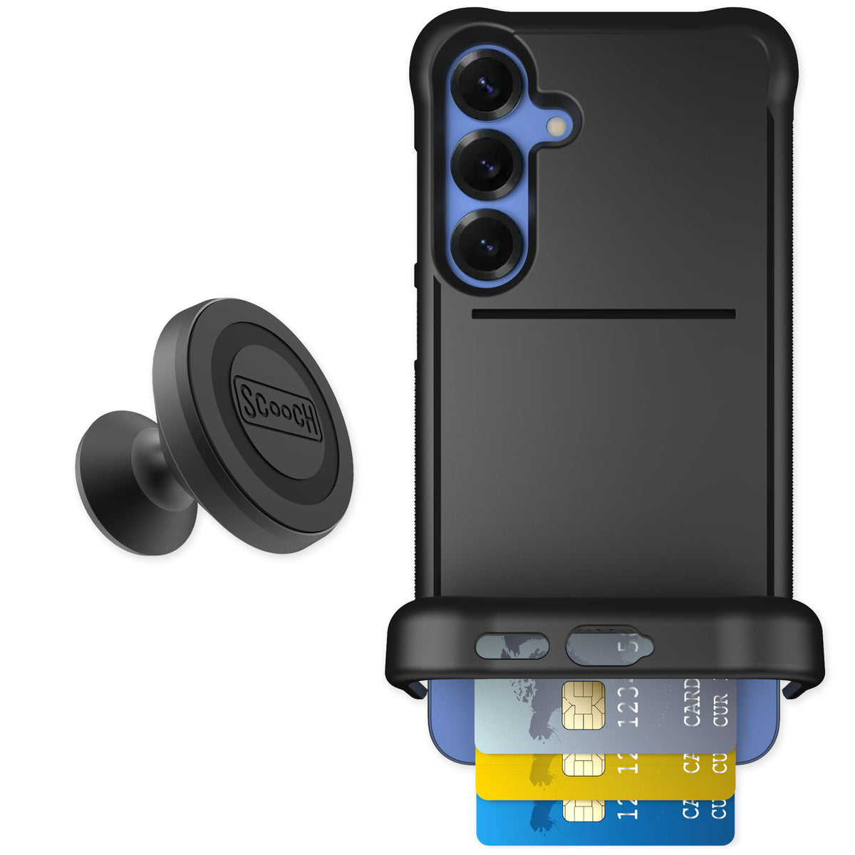 Scooch Wingmate Black for Galaxy S25+ — Starter Bundle