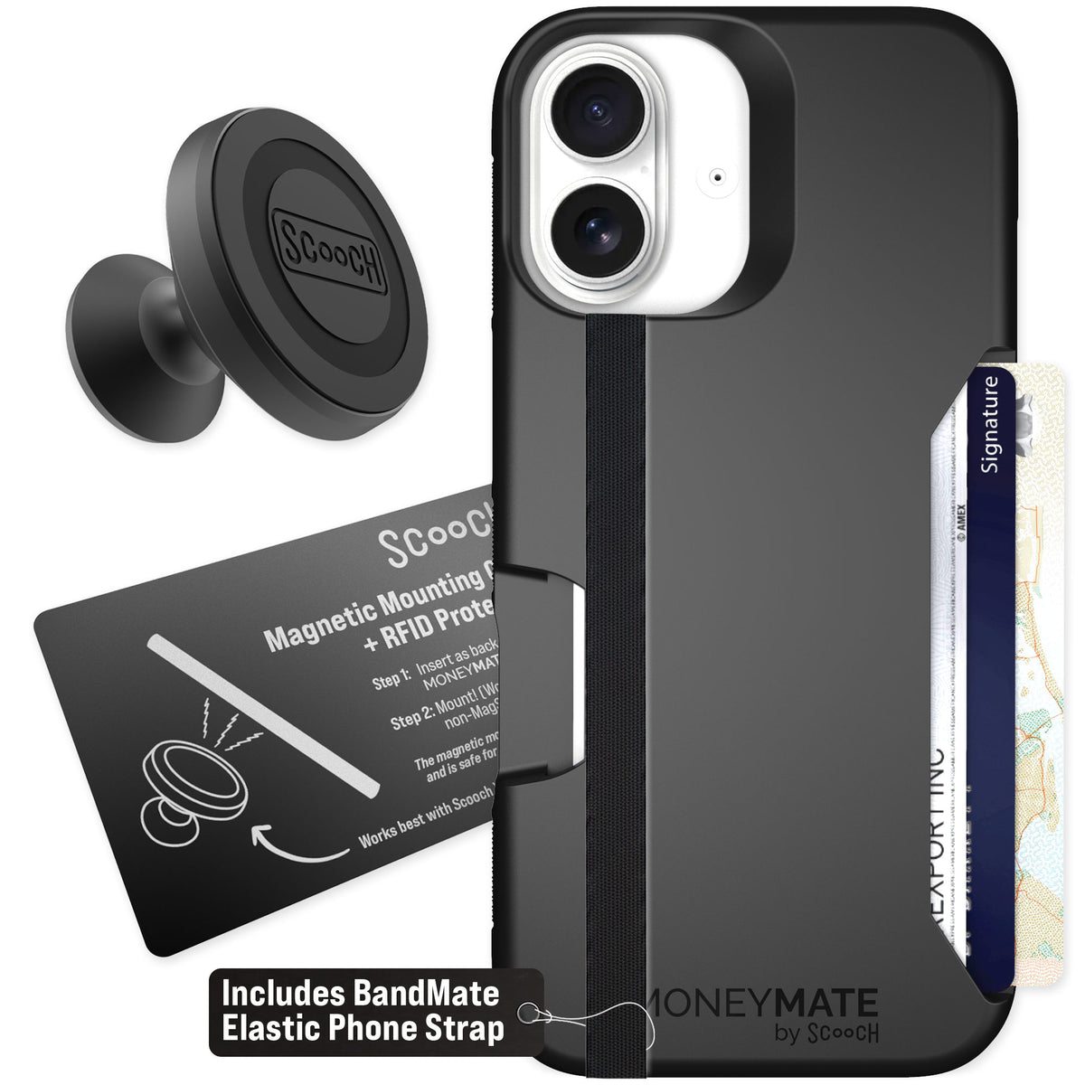 Scooch Moneymate Black for iPhone 17 — Starter Bundle