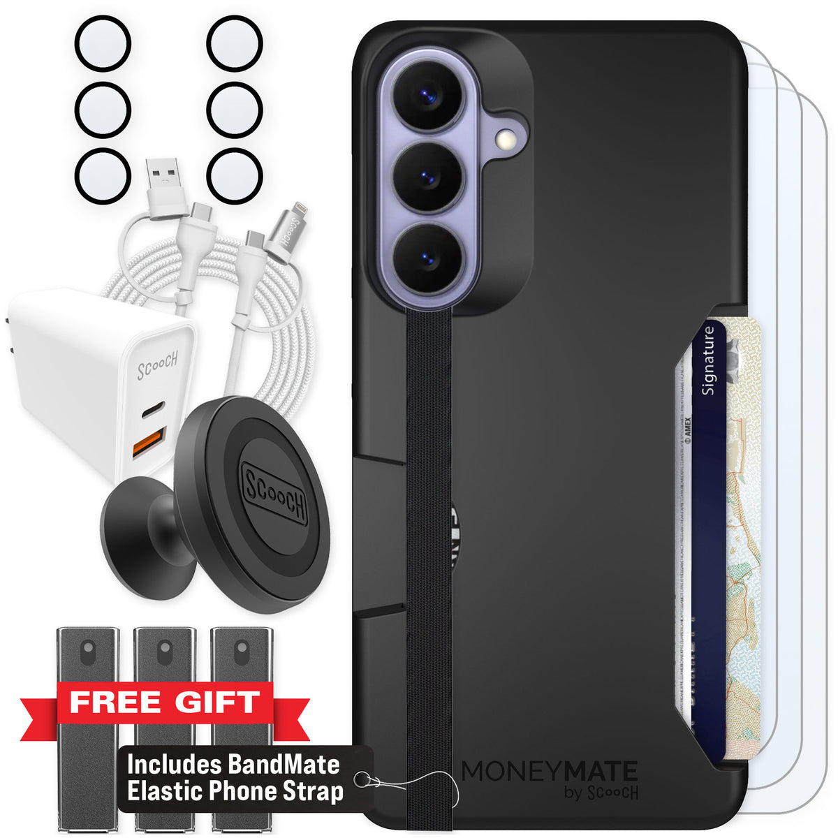 Scooch Moneymate Black for Galaxy S26+ — Ultimate Bundle