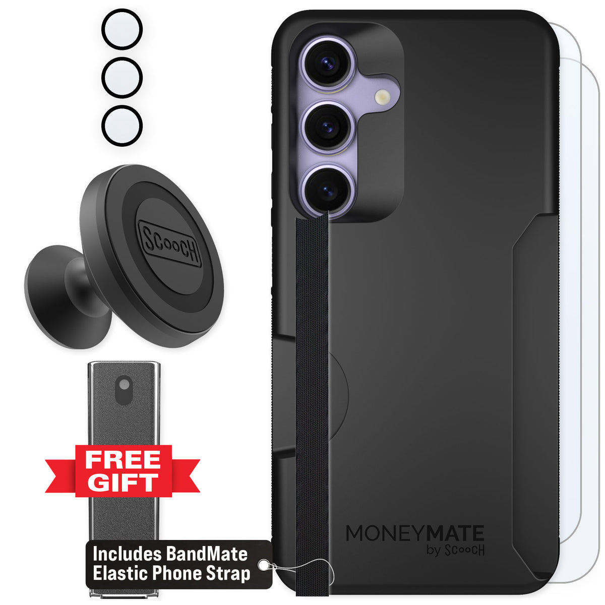 Scooch Moneymate Black for Galaxy S25 — Defender Bundle