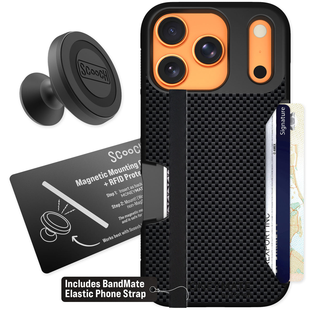 Scooch Moneymate Carbon Fiber for iPhone 17 Pro β Starter Bundle