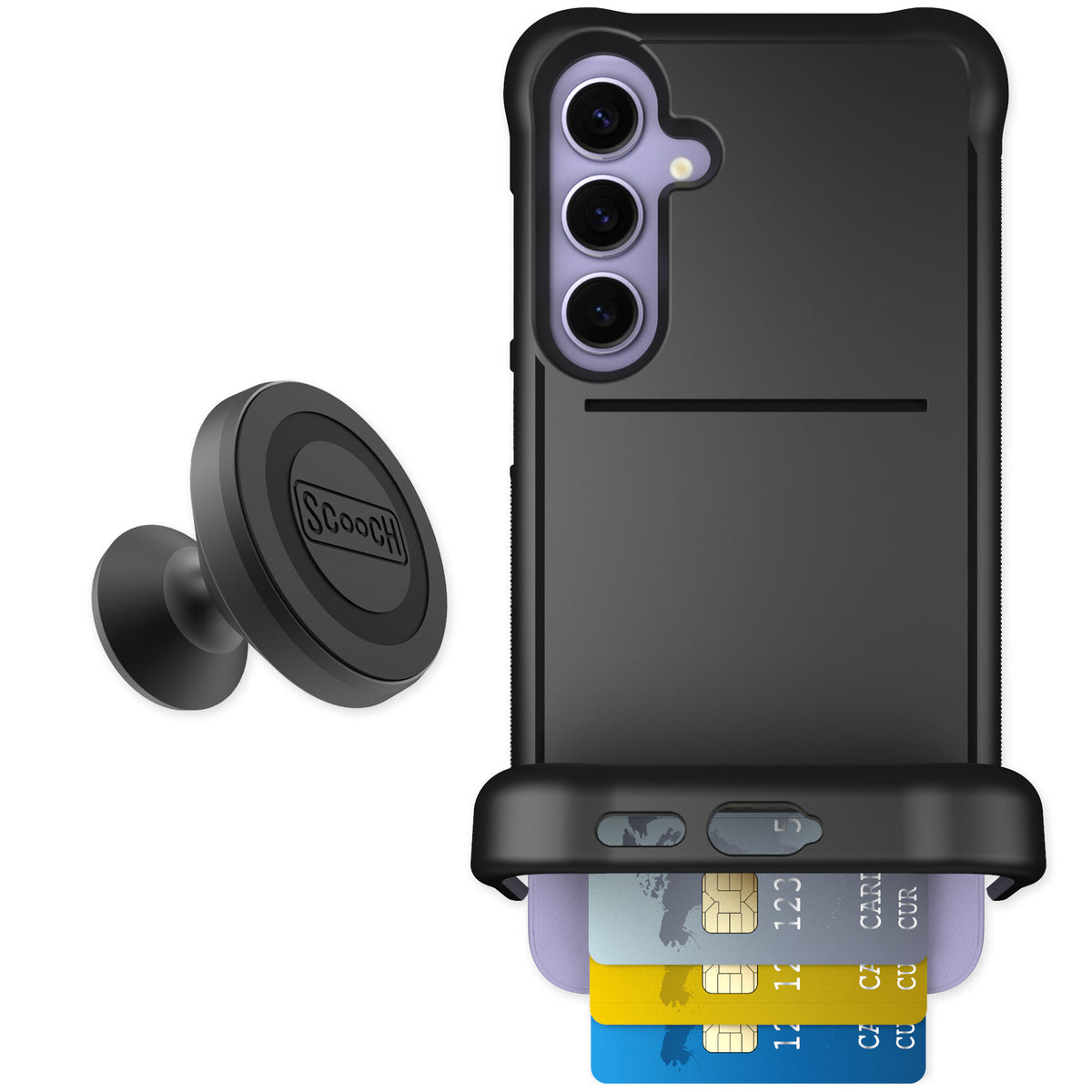 Scooch Wingmate Black for Galaxy S24+ — Starter Bundle
